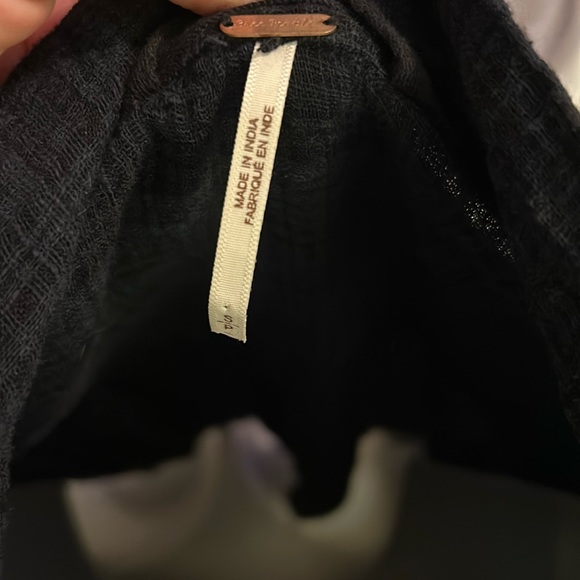 Free People Black Gauze Oversized Button Down - Picture 6 of 12